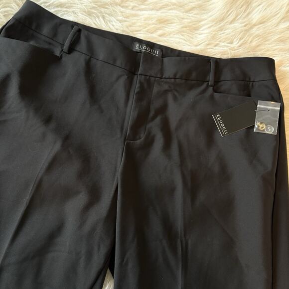 Eloquii Pants High Rise Black Stretch Trousers Plus Size 20S‎ Pockets Career NWT - Picture 1 of 12